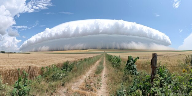 A cut-away diagram showing the inside of a cumulonimbus cloud with different stages of hail formation, illustrating updrafts carrying water droplets to freezing levels and the cyclic process of accretion and layering.