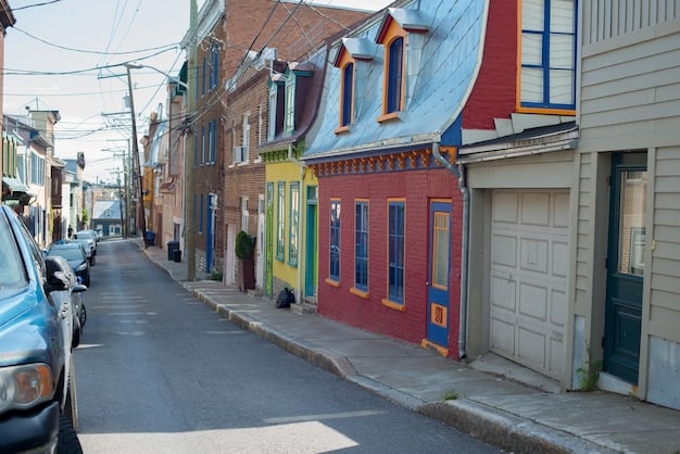 A picturesque main street scene in a small American town, reminiscent of the setting of 