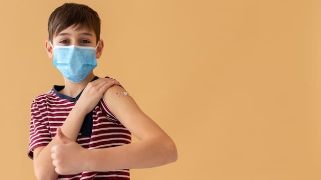 Children being vaccinated against flu.