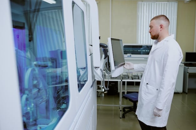 An image of scientists working in a lab, using advanced equipment to develop personalized cancer treatments. The image conveys innovation and scientific progress.