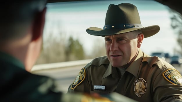 A close-up of a US Border Patrol agent patrolling the border, with a focus on the technology and equipment used in border security. The image conveys a sense of vigilance and the challenges of maintaining border control.