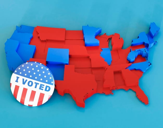 A map of the United States highlighting different states' electoral votes, illustrating how the Electoral College distributes power.