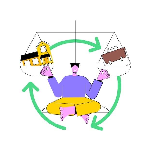 An illustration depicting a balanced scale, with social programs and entitlements on one side and national debt on the other, symbolizing the trade-offs and difficult choices.