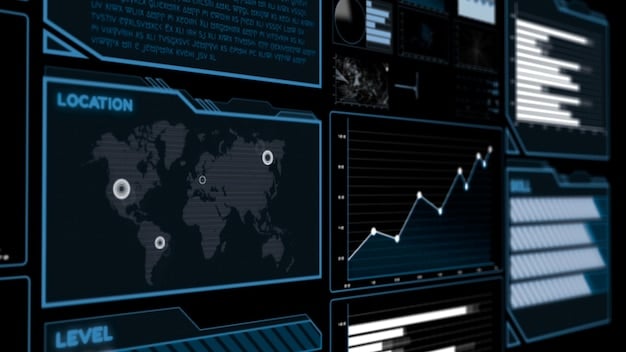 A detailed, intricate cybersecurity dashboard with real-time threat intelligence feeds, network activity graphs, and alert notifications, depicting constant vigilance and data analysis.