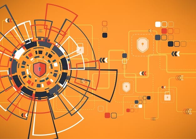 A diagram illustrating interconnected digital systems with various secure and insecure pathways, representing the complexity of cyber security in a large enterprise.