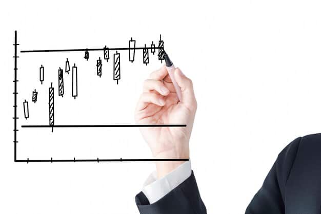 A detailed hand drawing a graph showing a downward trend in ticket prices closer to a concert date, with a subtle calendar icon in the background, illustrating the concept of timing purchases strategically.