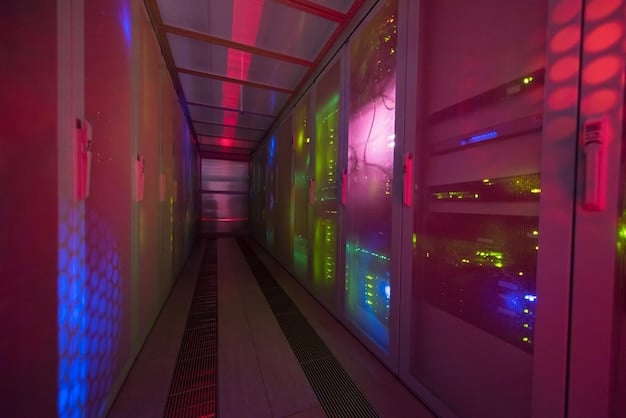 A stylized illustration of a server room with glowing neural networks superimposed, representing AI processing vast amounts of music data and user preferences to build sophisticated personalized playlists.
