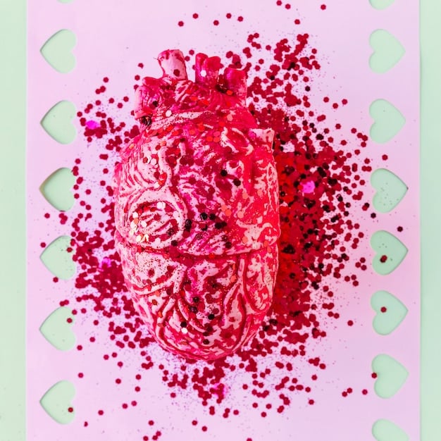 A detailed close-up of a human heart, with vibrant, healthy-looking arteries and veins branching out from it, depicting improved blood flow due to physical activity.