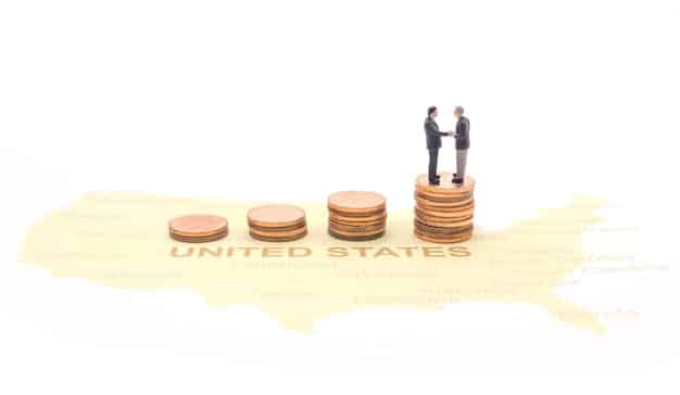A diagram illustrating the flow of money in an economy, starting from the Federal Reserve, moving through banks, businesses, and consumers. Arrows indicating 