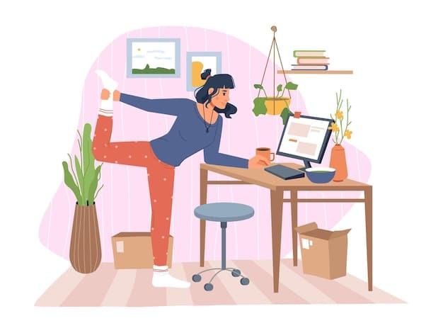 A person working comfortably from a home office, illustrating the appeal of flexible work arrangements and work-life balance.