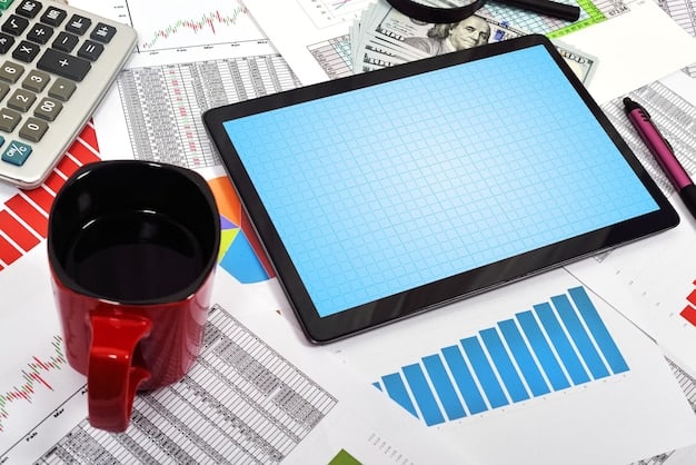 A detailed financial report with a calculator, charts, and spreadsheets on a screen, depicting the complexity of economic implications and financial planning for remote operations.