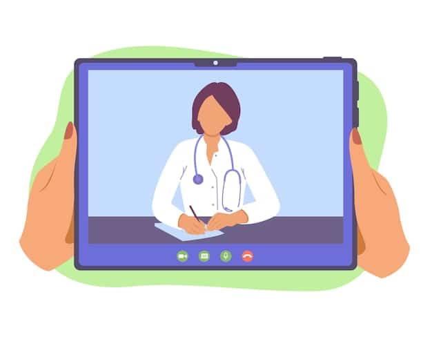 A doctor using a tablet to conduct a telehealth appointment with a patient, illustrating the expansion of remote healthcare services. The image is relevant to the changes introduced by 'Just In: Congress Passes New Healthcare Bill - Key Changes and How They Affect You' in expanding telehealth access.