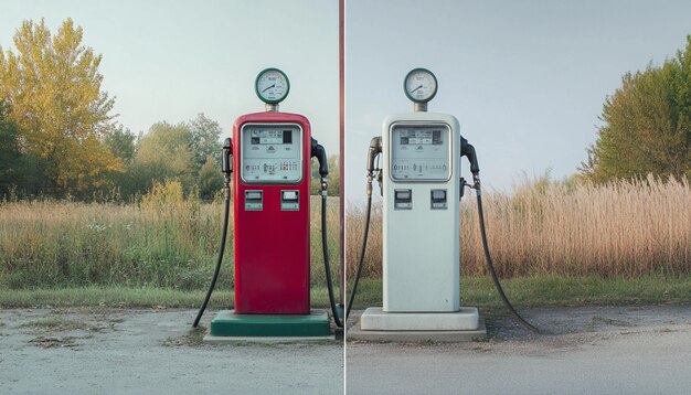 A split image comparing gas prices at two different gas stations in different states, alongside a map highlighting the international conflict zones. The image illustrates the direct correlation between the conflict and rising gas prices across the US.