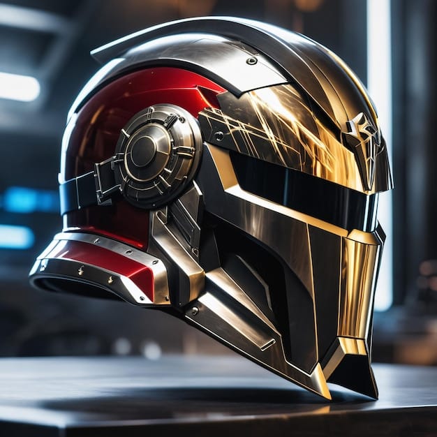 A close-up shot of Iron Man's helmet with the Avengers logo reflected in the visor, symbolizing the immense success and cultural impact of the Marvel Cinematic Universe, one of the top 5 highest-grossing movie franchises of all time.